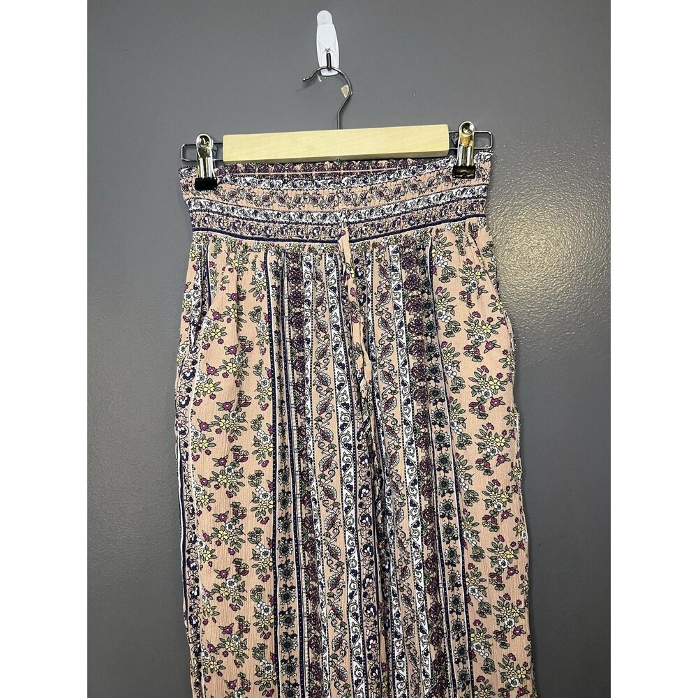 Kingston Grey Pants Womens Medium Multicolor Floral Boho Jogger Elastic Waist